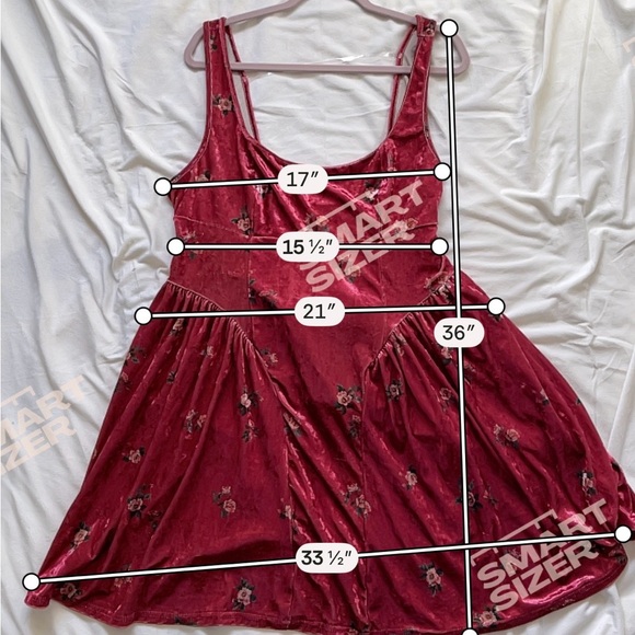 Rust Crushed Velvet Floral Dress Open Back Bow Y2K Fairycore Whimsigoth 2XL NWT - Picture 7 of 11